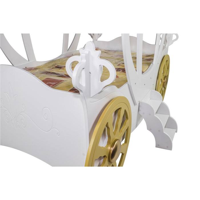 Maxima House Princess Carriage Toddler Car Bed WHITE