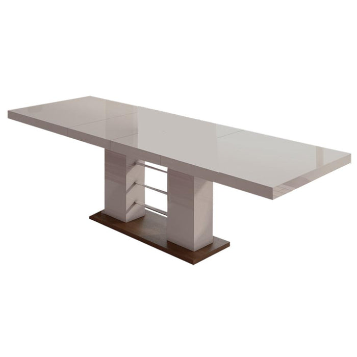 Maxima House LINOSA High Gloss Dining Table with Extension in Cappuccino