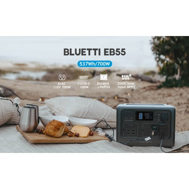 BLUETTI EB55 + 1*PV120 | 700 Watt Generator - Modern Homes Supply