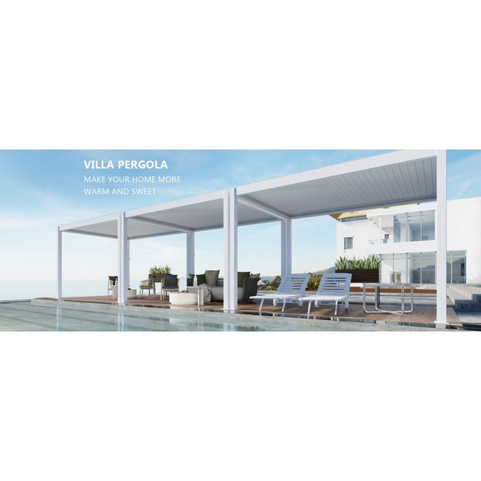 Bon Pergola Villa Pergola - Motorization & Lighting included, Wall Mount - Modern Homes Supply