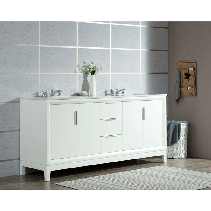 Water Creation Elizabeth Collection Carrara White Marble Countertop Bath Vanity